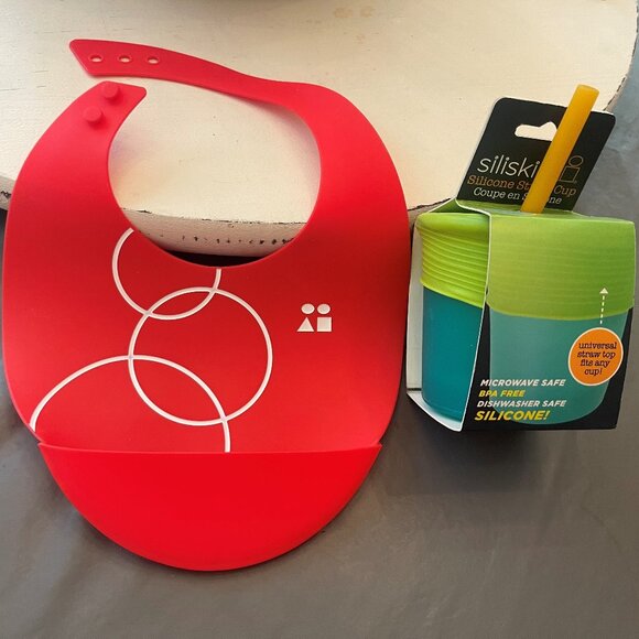 goSili toddler bundle reusable straw cup and bib - Picture 6 of 6